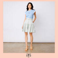 [asv aw22] Eliza flare skirt กระโปรงสั้น ตัดต่อจีบรูด แต่งคาดเข็มขัด