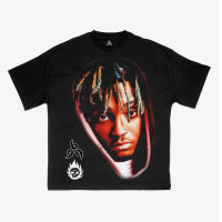 ✨Juice WRLD Portrait T-Shirt แร็พ ฮิปฮอป เสื้อยืดแฟชั่นทรงหลวม