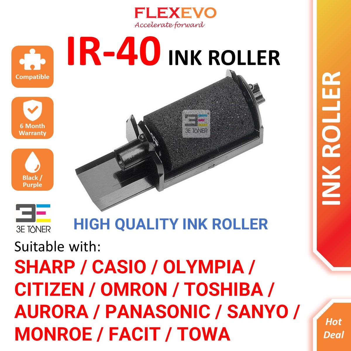 CASIO 150CR INK ROLLER Cash Register BLACK or PURPLE Superior Quality Compatible 