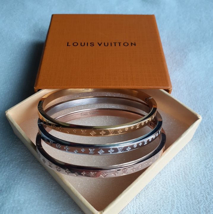 Louis Vuitton Nanogram Cuff - Gold-Tone Metal Bangle, Bracelets