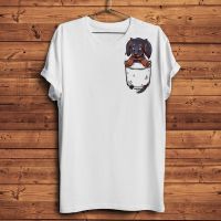 Cute Dachshund Puppy Dog In Pocket Funny Tshirt Men White T Shirt Cool Tee