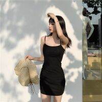 xiaozhainv✨Korean fashion woman simple y slim strap mini dress(3color)