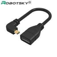 Robotsky Micro HDMI บุรุษที่ HDMI ตัวเมียสายอะแดปเตอร์ซ้ายมุม90องศาตัวแปลง HDMI โค้ดสำหรับพีซี HDTV โปรเจคเตอร์