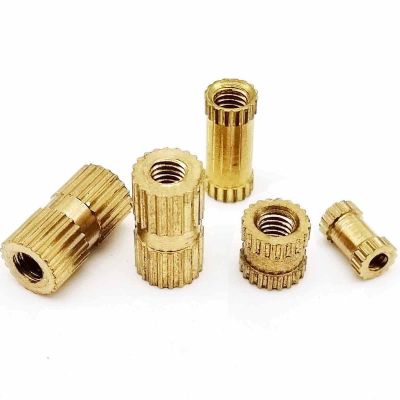 5/10/25pcs M5 M6 M8 M10 Solid Brass Thread Injection Molding Knurl Embedded Insert Nut Nutsert for 3D Printer Hot Melt Adhesive Nails Screws Fasteners