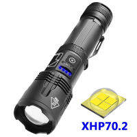 High Power Flashlight XHP70.2 4-Core ไฟ Led คุณภาพสูงไฟฉายขยายได้ยูเอสบีชาร์จได้18650 แบตเตอรี่ B 5000MAh โคมไฟ