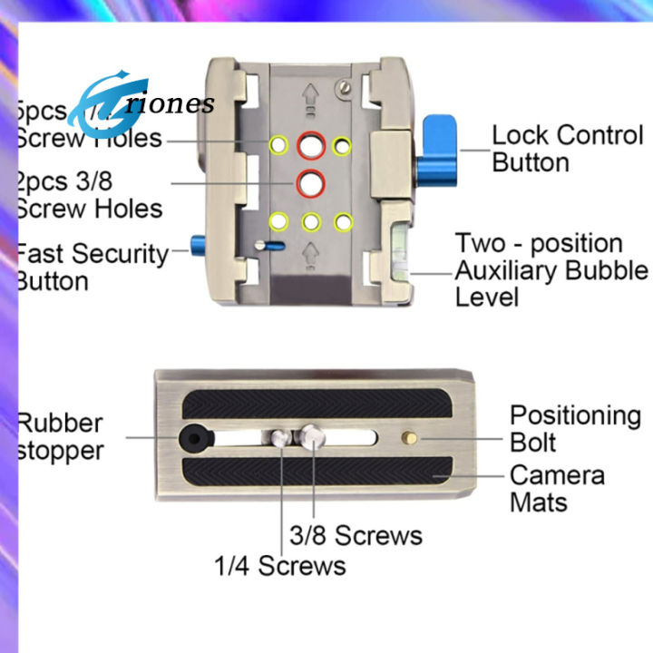 แผ่นปลดด่วนของกล้องพร้อมสกรูเกลียว1-4-3-8-อุปกรณ์เสริมกล้องถ่ายรูปอะลูมินัมอัลลอยสำหรับช่างภาพผู้สร้างภาพยนตร์