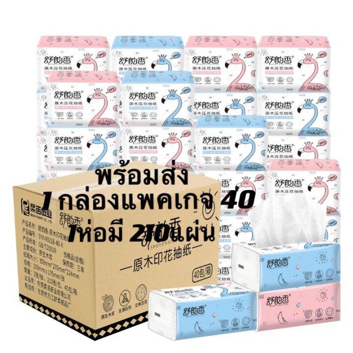 พร้อมส่ง กระดาษทิชชู่(1 กล่องแพคเกจ 40) 1ห่อมี 210แผ่น ทิชชู่ทำความสะอาด  เหนียว นุ่ม ราคาถูกคุณภาพดี | Lazada.Co.Th