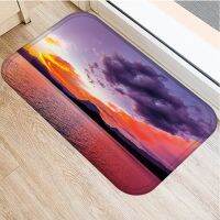 1 Pcs Floor Mats Pattern Landscape Sunset Printed Bathroom Kitchen Carpets Doormats Floor Mat for Living Room Anti-Slip Tapete