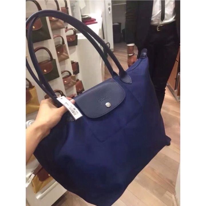 New Longchamp Le Pliage Neo 1899 Navy Blue Top Handle Large Bag