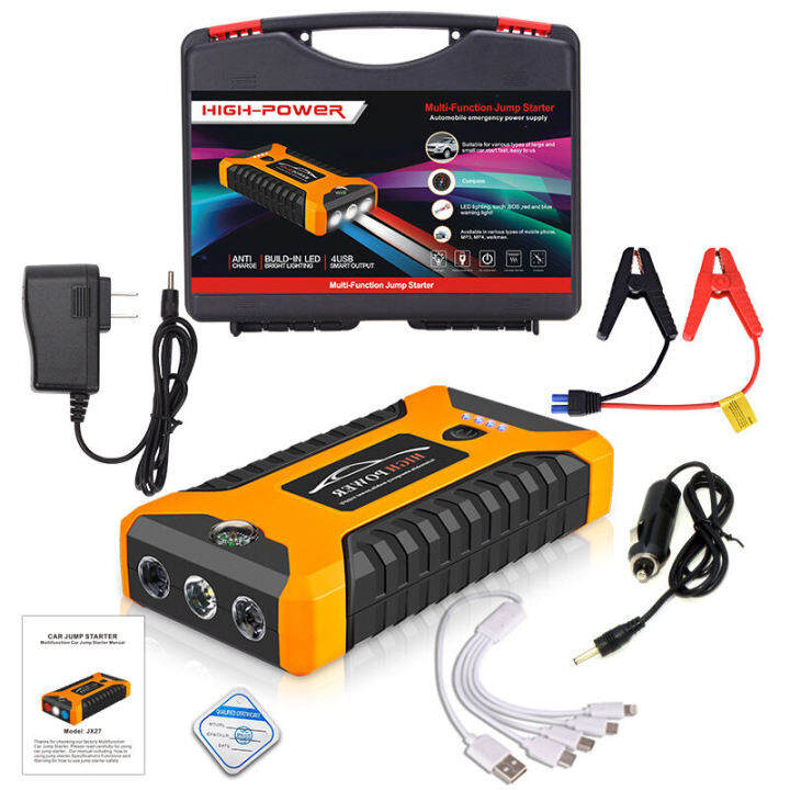 จั๊มสตาทรถยนต์-99800mah-สตาร์ทรถดีเซล-รถกระบะ-ได้ง่ายและรวดเร็ว-jump-starter-รถยนต์-4000cc-6000cc-แบตเตอรี่กู้ภัยพกพาได้-สามารถจ่ายไฟ-12v-สามารถชาร์จมือถือได้-จั๊มสตาทรถยนต์-แบตเตอรี่รถยนต์ฉุกเฉิน-pow