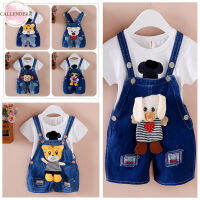 เด็ก Bibs Denim Overalls น่ารักเย็บปักถักร้อยการ์ตูนเด็ก Shortalls Jumpsuit สำหรับ Boys Girls