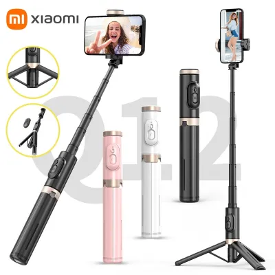 ไม้เซลฟี่ Xiaomi ขาตั้งกล้องโทรศัพท์ขาตั้งบลูทูธไร้สาย Telecontrol Selfie Stick อะลูมินัมอัลลอยขาตั้งกล้องเติมแสง