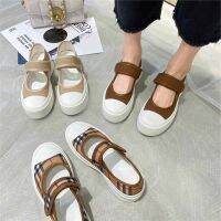 COD ☽ saafeeqdsdfsdw Women Thick Soles Round Head Fashionable Canvas Sandals