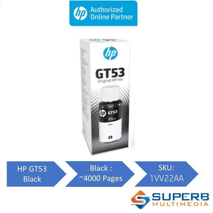 HP GT53 Black Original Ink Bottle 90ml [1VV22AA] Lazada