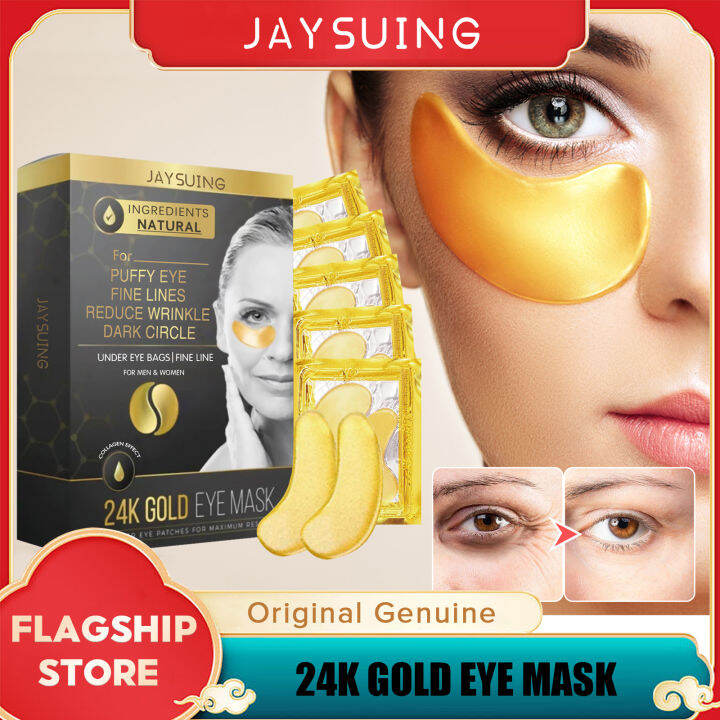 Jaysuing 24k Gold Eye Mask Puffy Eye Fine Lines Reduce Wrinkle Dark