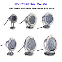 DC12V 6วัตต์12วัตต์18วัตต์24วัตต์30วัตต์36วัตต์ LED ฝังแสงโคมไฟสีแดงสีเขียวสีฟ้า IP68 LED ใต้น้ำพิพิธภัณฑ์สัตว์น้ำสระว่ายน้ำปลา RGB จุดไฟ *