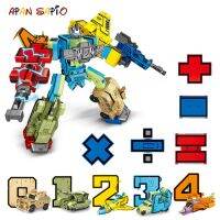 Action FiguresZZOOI 10PCS Transformation Number Robot Toy Building Blocks Deformation Pocket Morphers Educational Action Figure Toy for Children Action Figures