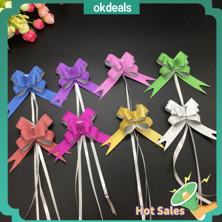 10 PCS Bows for Gift Wrapping, Gift Bows with Ribbon Color Pull