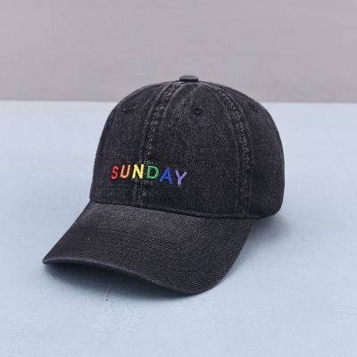 2023 New Fashion YZQIANG Hat Washed Cowboy Baseball Cap Men And Women Version Of Sunday Color Letters  Soft Top Visor Retro Couple Spring  Adjustable Outbacks，Contact the seller for personalized customization of the logo