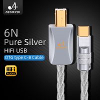 สาย Usb เงินแท้ Hifi ประสิทธิภาพสูงสายออดิโอข้อมูล Otg Type C To Type B สำหรับโทรศัพท์มือถือและ DAC