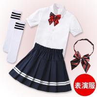 ร้อน, ร้อน★TWC338 Japanese girls Baby Sailor suit middle and big Children Performance primary school children JK uniform skirt boys and girls school uniform suit