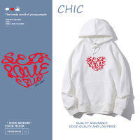 CHIC เสื้อกันหนาวมีฮู้ดแขนยาวลายการ์ตูนหัวใจบาง สไตล์สบาย ๆ T0311