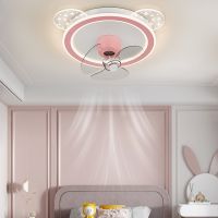 [COD] Childrens bedroom fan light simple modern creative 360-degree rotating shaking head electric led integrated ceiling