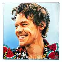 Harry Styles แฮร์รี่ สไตล์ส นักร้อง นักแต่งเพลง ศิลปิน รูปภาพ​ติดผนัง pop art พร้อมกรอบและที่แขวน กรอบรูป แต่งบ้าน ของขวัญ รูปภาพ