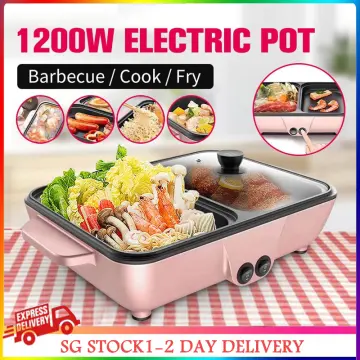 Hot Pot Barbecue Shabu One Pot Household Multi-function Detachable Electric  Oven Soup Roast Shabu Smokeless Electric Barbecue Plate Yuanyang Pot