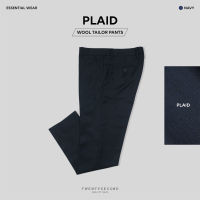 TWENTYSECOND กางเกงขายาวอิตาเลียนวูล Plaid tailor pants - สีน้ำเงิน / Navy