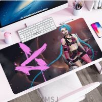 Jinx Mouse Pad Anime LOL HD Office Game Table Pad Kawaii แผ่นรองเมาส์เกมคอมพิวเตอร์กันลื่นน่ารัก