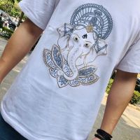 ▩  Thai web celebrity elephant clothing mens cotton embroidery T-shirt loose big yards short sleeve summer national wind restoring ancient ways coat