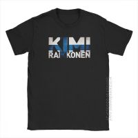 Mans Kimi Raikkonen Finnish Flag T-Shirt Funky Male Tshirt Purified Cotton Basic Tees Printing Racing Motor Car T Shirts