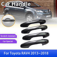 ACarbon ไฟเบอร์มือจับประตูสมาร์ทปกคลุมสำหรับโตโยต้า RAV4 RAV 4 Mk2 II XA40 2013 ~ 2018 2014 2015รถอุปกรณ์ภายนอกสติ๊กเกอร์ TrimM