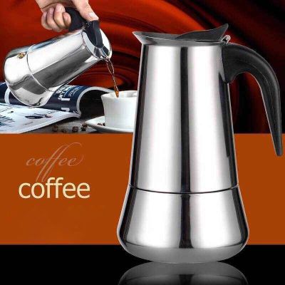 Mokka Espresso Latte Percolator Stove Koffiezetapparaat Espresso Pot Italiaanse Koffie Machine 200/300/450Ml Rvs Restaurant  Bar Tapestries Hangings