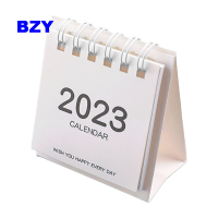 2023 Simple Mini Desktop Paper Simple Calendar Dual Daily Scheduler Table Planner Yearly Agenda Organizer Desk