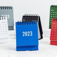 [VIVI decorations] 2023 Simple Solid Color Mini Desktop Paper Simple Calendar Dual Daily Scheduler Table Planner Yearly Agenda Organizer Desk