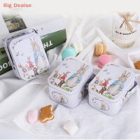 ?Big Dealse White Rabbit toffee Tin สามารถเก็บกระเป๋าเดินทางขนาดเล็กสามารถกล่องของขวัญขนมโลหะดีบุก