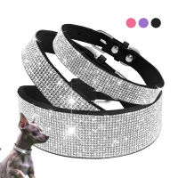 Bling Rhinestone Dog Cat Collars Leather Pet Puppy Kitten Collar Walk Leash Lead For Small Medium Dogs Cats Chihuahua Pug Yorkie Leashes