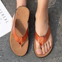 Summer Men Flip Flops Slippers Leather Light Comfortable Beach Flats Indoor Sliper Outdoor Mens Flip Flop Chanclas Hombre Piel