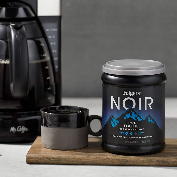folgers-noir-true-dark-roast-ground-coffee-292-grams-กาแฟคั่วบด-คอลเลคชั่นพิเศษสำหรับสายกาแฟคั่วเข้ม-100-arabica-คุณภาพพรีเมี่ยมนำเข้าจากประเทศอเมริกา