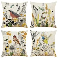 Tropical Green Plant Leaf Leaves bird Decorative Pillows Cushion Cover for Sofa Home  Living Room Decor pillowcase