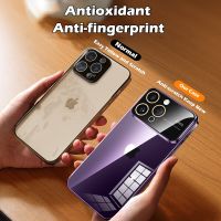 New Transparent Glass Lens Full Protection Case For Iphone 14 13 12 11 Pro Max Plus XR XS Max X 7 8 Plus Plating Cases Cover