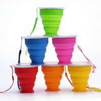 ☌ 200ml Folding Cups BPA FREE Food Grade Water Cup Travel Silicone Retractable Coloured Portable Outdoor Coffee Handcup