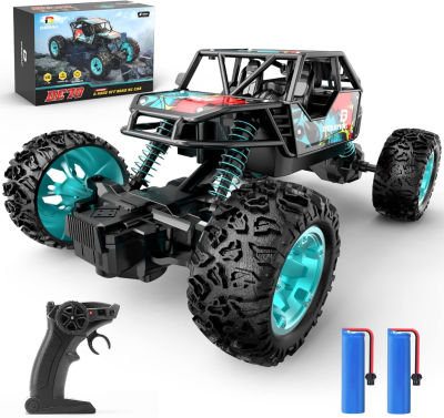 DEERC DE70 Remote Control Truck W/Metal Shell, 60+ Mins, 2.4G Remote Control Car, 1:22 RC Cars Crawler for Boys, RC Monster Trucks, Toy Vehicle Car Gift for Kids Adults Girls 1:22 Scale Turquoise