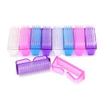 1PCS Nail Brushes Manicure Soft Remove Dust Care Cleaning Pedicure Portable Nail Art Tools Care Accessory Colorful Clear Plastic Artist Brushes Tools