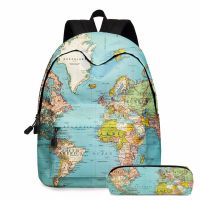 World Map Printed Primary Junior High School Bag for Girls Children Kids Bookbag Backpack New 2021 Back to School Girl Gift