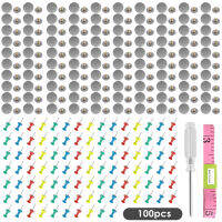 70100 Pcs Car Roof Buckle Repair Tools Car Button With Color Pins 1 Tape Measure 1 Screwdriver For Decorating And Fixing