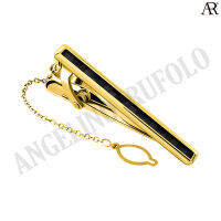 ANGELINO RUFOLO Tie Clip ดีไซน์ Dimension Line เข็มหนีบเนคไทโรเดียมคุณภาพเยี่ยม ตัวเรือนสีทอง/สีเงิน ประดับตกแต่งด้วย Carbon Fibre