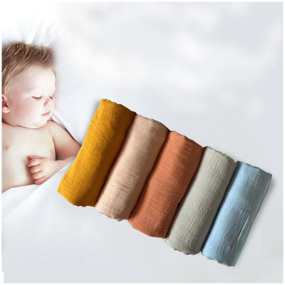 ZK30ไม้ไผ่ผ้าฝ้ายห่อผ้าห่มทารก120*120เซนติเมตรนุ่มผ้าห่มทารกแรกเกิดอาบน้ำตาข่ายเด็กพันกระเป๋าถุงนอนรถเข็นเด็กปก